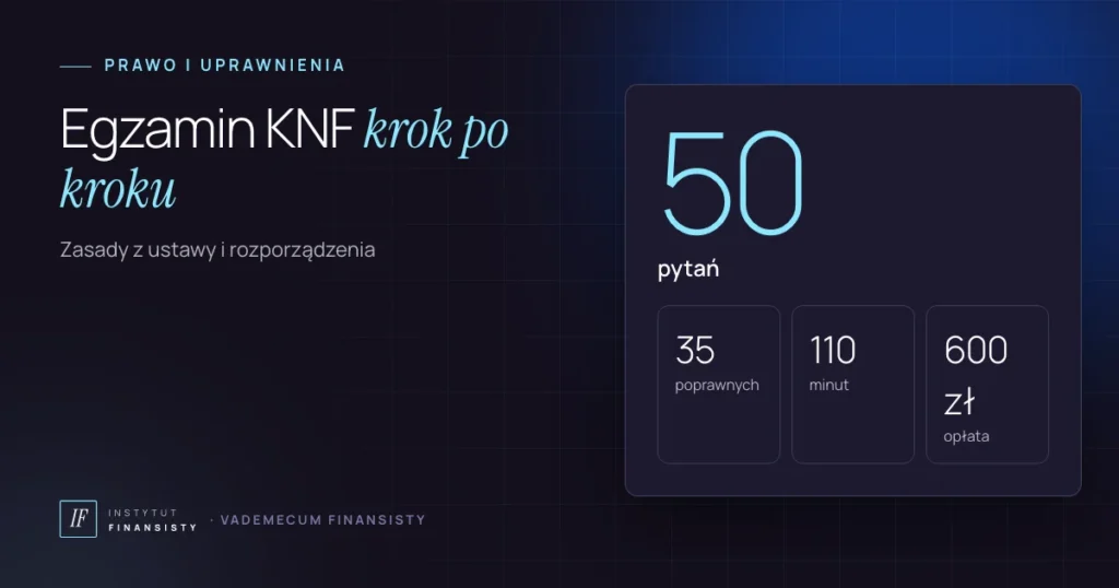 Egzamin KNF na pośrednika kredytu hipotecznego: 50 pytań, 35 poprawnych odpowiedzi, 110 minut i opłata 600 zł