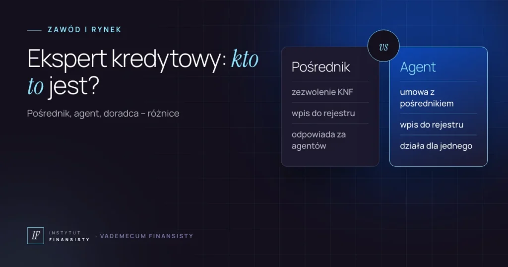 Ekspert kredytowy – porównanie pośrednika kredytu hipotecznego i agenta: zezwolenie KNF, wpis do rejestru, odpowiedzialność